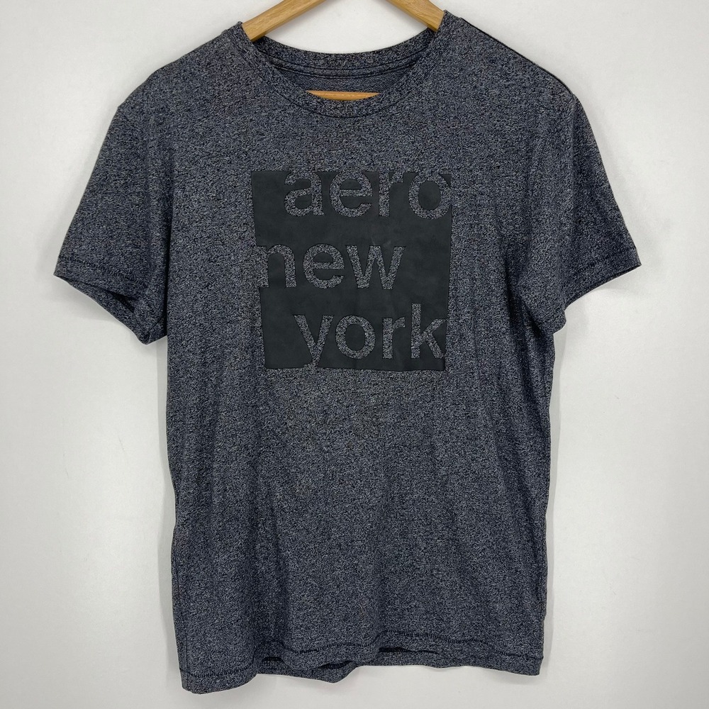 Aeropostale Mens Graphic T-Shirt Small Charcoal‎ Grey Heather Aero New York Tee